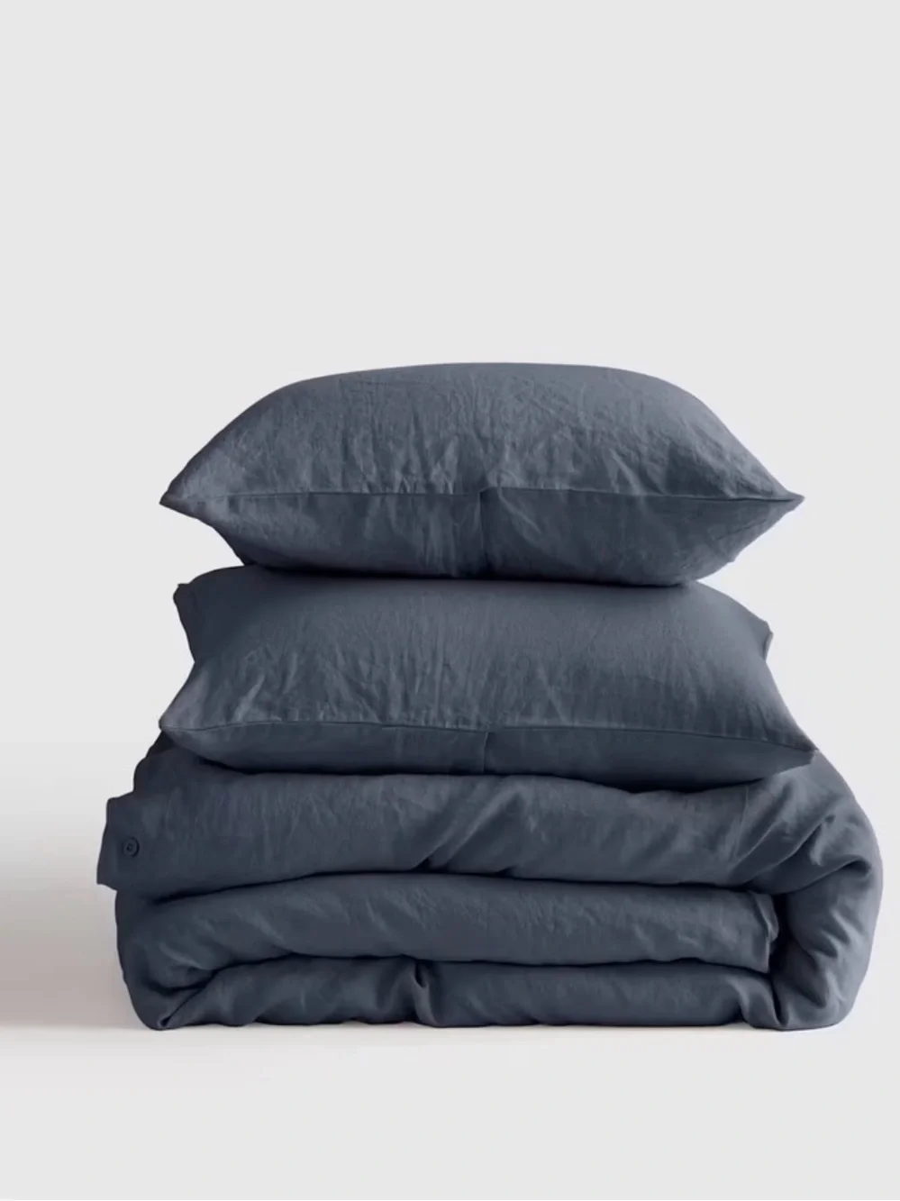 Quince European Linen Duvet Cover Set King / Cal King Nightfall (Blue/Gray)